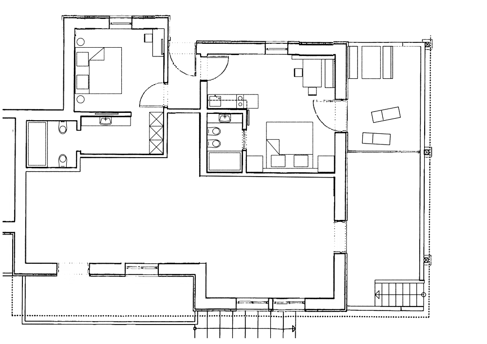 Appartamento 2 A, piano superiore, 1 camera 2 persone, pensione Bergfrieden, Siusi